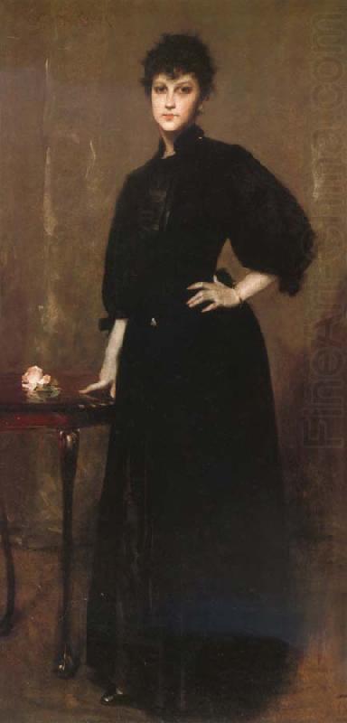 William Merritt Chase The woman wear the black china oil painting image